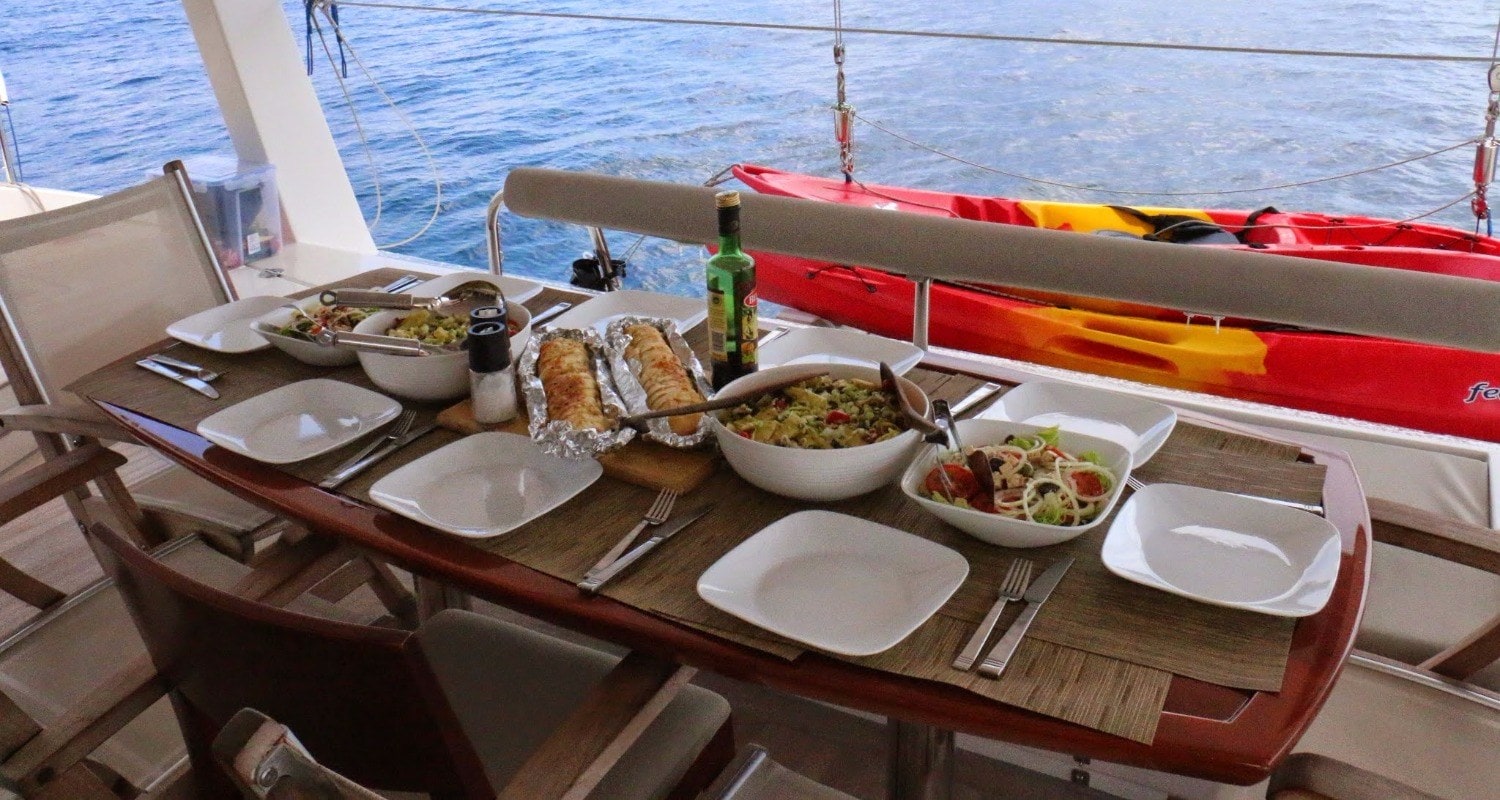 Dining aboard Blaze II