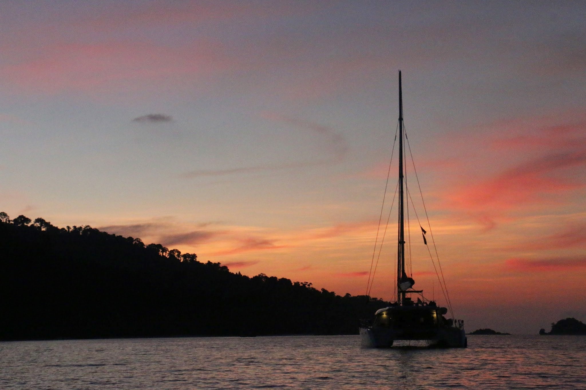 Sunset aboard Blaze II